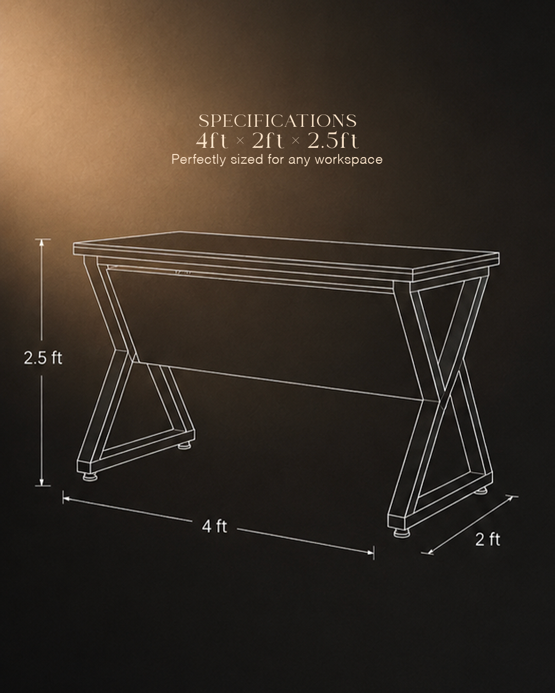 Metal X-Frame Executive Desk