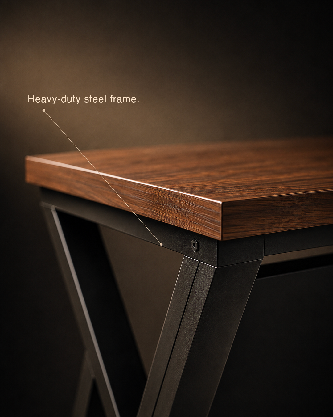 Metal X-Frame Executive Desk