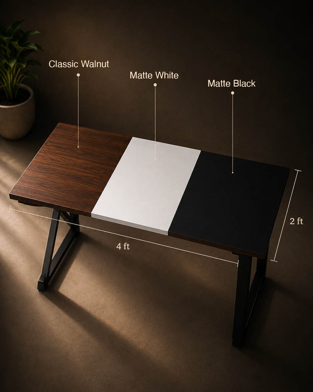 Metal X-Frame Executive Desk